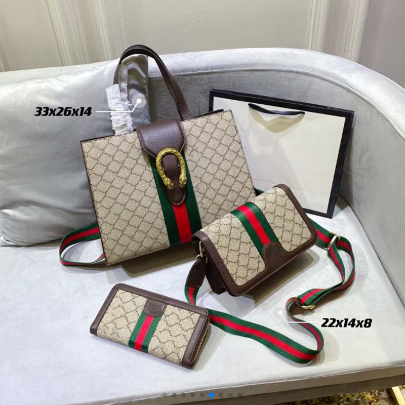 

2021SSS fashion combination high quality Lou vdeng women's bag Vintage luxury designer original leather messenger double shoulder zipper portable (three in one set), Split