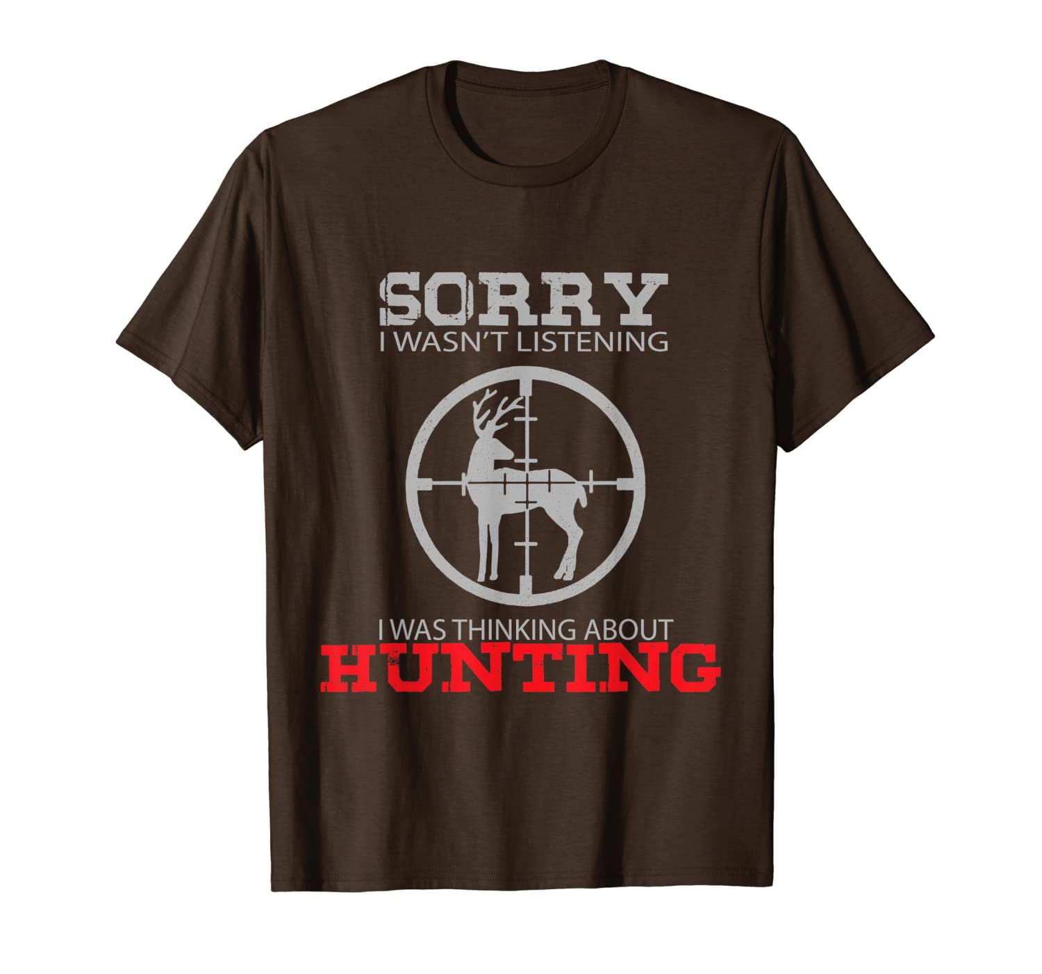 

hunting tshirt gift antler and rifle deer hunters crosshair, White;black