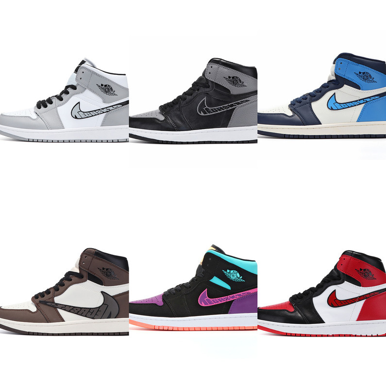 

1s basketball shoes Black Gym Red Bred Toe aj chicago banned Game Royal Fragment Shadow dunk mocha smoke grey court purple gold top universi