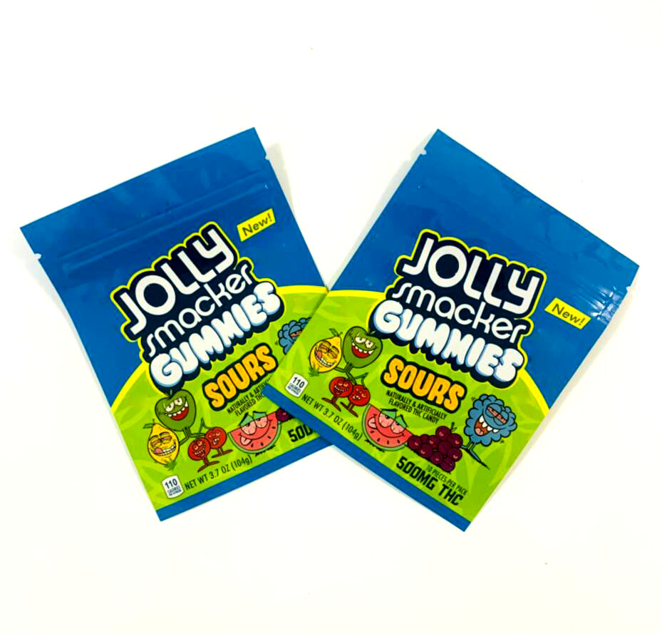 

jolly rancher smacker gummies bags sour 3.5g mylar bag flower edibles packaging