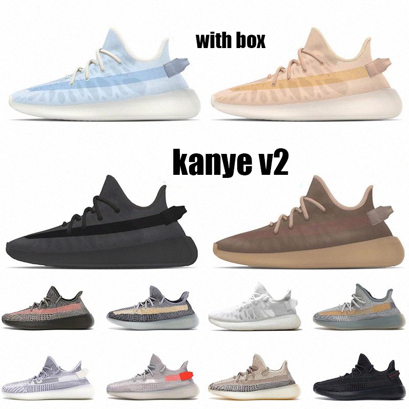 

2021 with box shoes Mono Ice Kanye v2 Men MX Static Black Refective 2.0 Running Shoe Ash Blue Israfil Cinder Desert Sage Earth Tail Light Zebra Womens Mens Sneakers SbyJ#, I need look other product pic