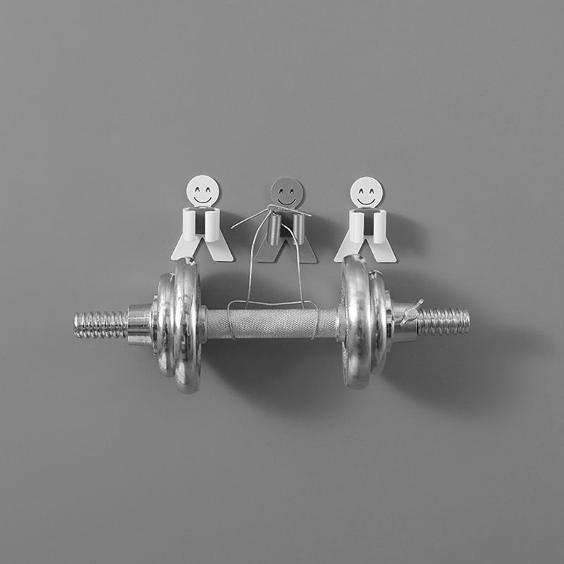 Smile Face Strong Needless Lijm Mop Stampede Beugel Mop Wall Button Rack Bathroom Mop Hook Hanger Stamp-image-692859432