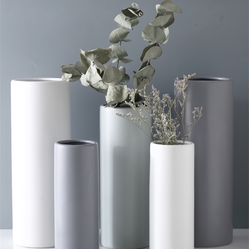 

Nordic Vase Decoration Room Home Decor White Ceramic Flower Vases Minimalist Hogar Jarrones Decorativos Moderno 210409