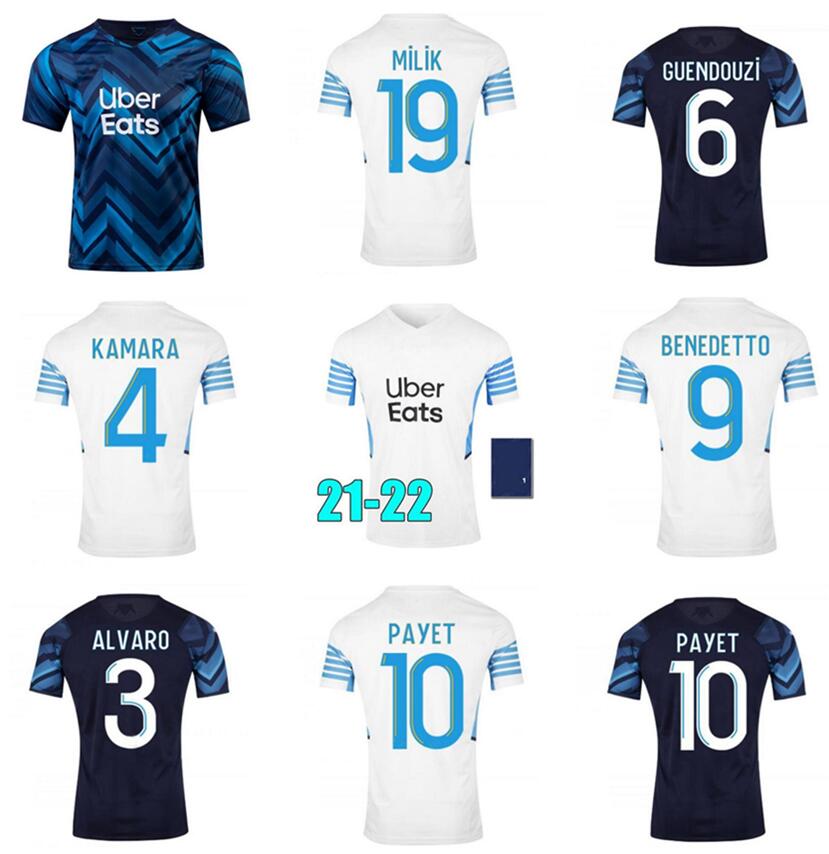 

21 22 THAUVIN PAYET MILIK GUENDOUZI soccer jerseys 2021 2022 CUISANCE BENEDETTO KAMARA football shirts Man kids kit