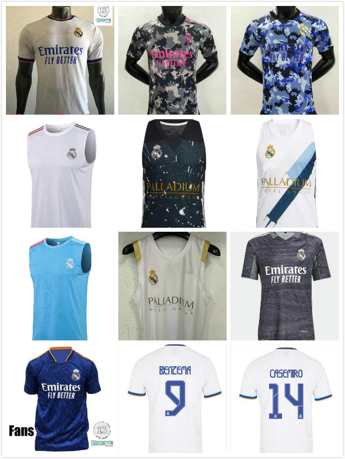 

Player version Real Madrid soccer jersey BENZEMA Camiseta Hombre Primera Equipación Blanca 2021 22 HAZARD ASENSIO CASEMIRO SERGIO RAMOS Football shirt Kit