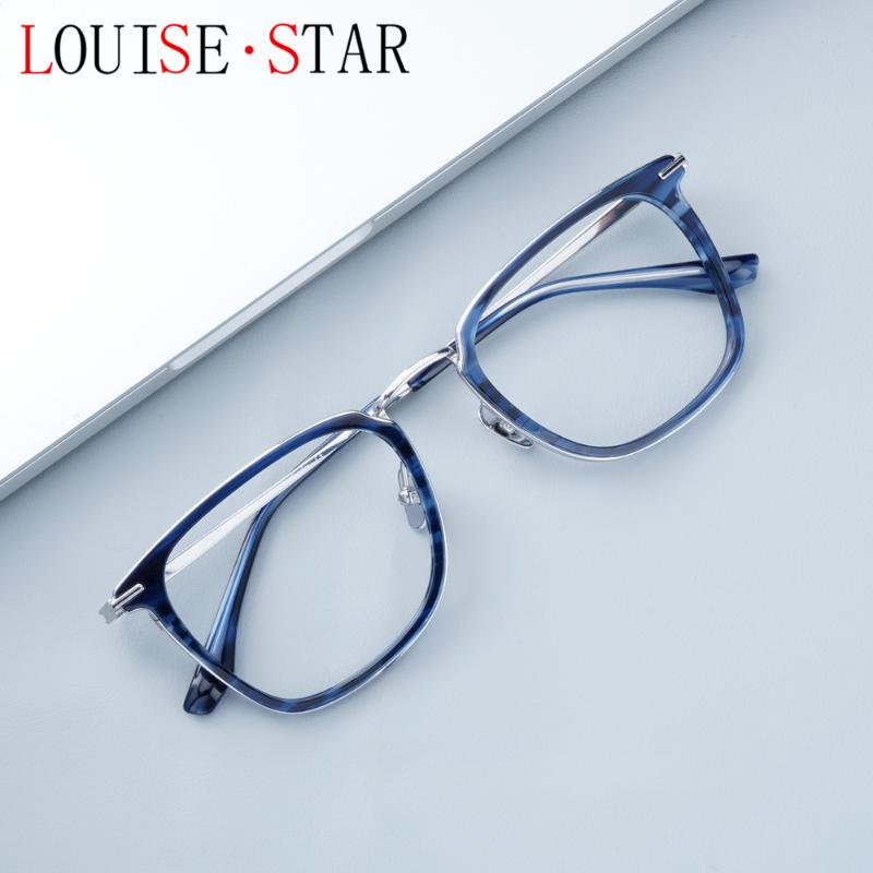 

Fashion Sunglasses Frames Prescription Mirror Retro Anti-fatigue Flat Men's Ultra-Light Pure Titanium Myopia Leisure Reading