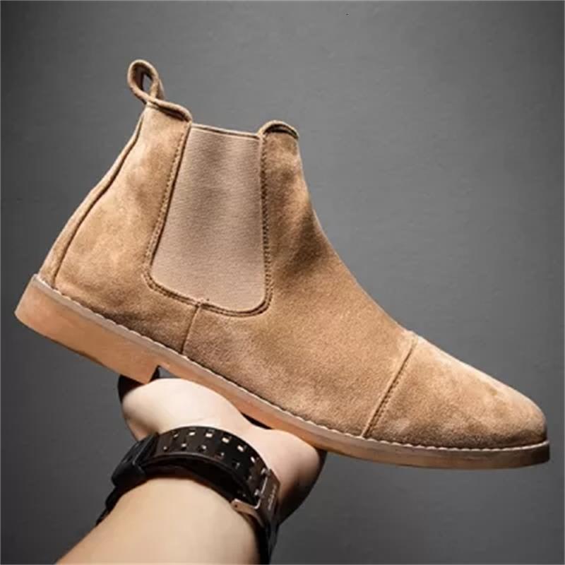 

dress shoes novos sapatos masculinos moda casual negÃ³cios clÃ¡ssico chelsea cor sÃ³lida camurÃ§a de salto baixo all-match confortÃ¡vel tornozelo, Black