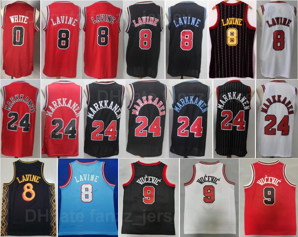 

Men Basketball Nikola Vucevic Jersey 9 Zach LaVine 8 Coby White 0 All Stitching Black Blue Red Pure Cotton Breathable For Sport Fans Top Quality On Sale