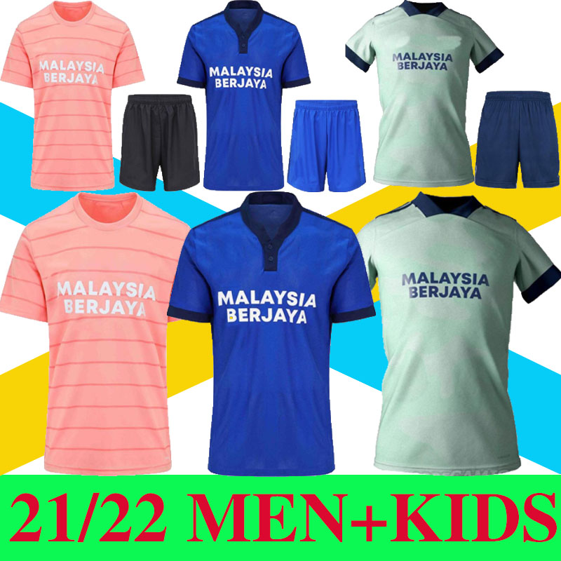 

21 /22 Cardiff soccer jerseys city home away Moore 2021 2022 camisetas de fútbol Morrison Ralls Murphy Hoilett Leandro Bacuna Marlon Pack men+kids kit football shirts, 21/22 home