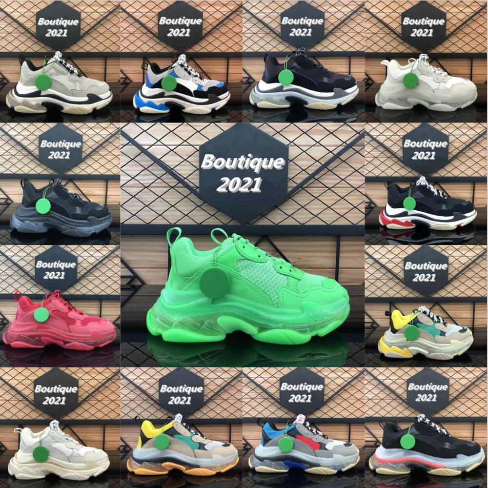 

Triple S Luxury Designer 17FW Paris Women Mesh Nylon Printed Shoes 3M Platform Casual Men Track Sneakers Sneaker Tess.s.Gomma Trainers With Box, Extra shipping