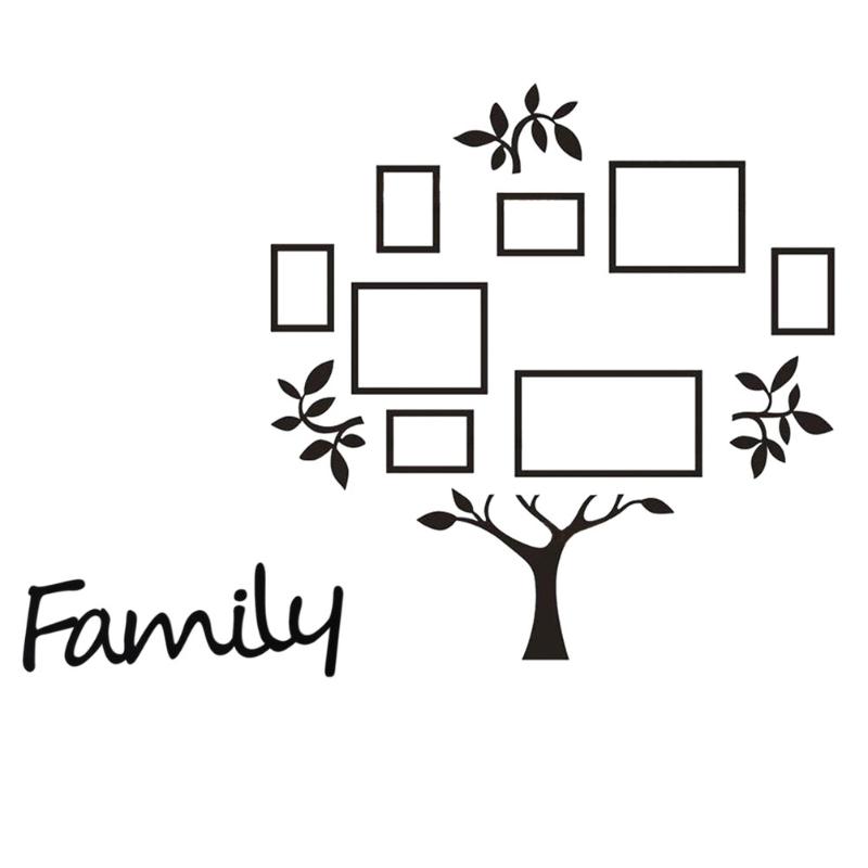 

Wall Stickers 1 Set Of Picture Frame Tree Sticker Creative Decal 3D (Black)