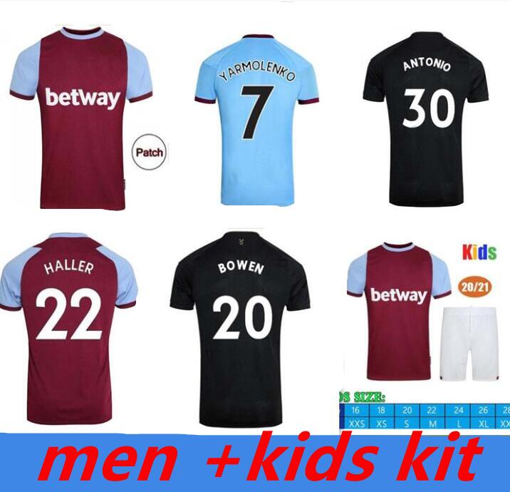 

20 21 LINGARD WEST soccer jerseys 2021 HAM BOWEN UNITED LANZINI NOBLE football shirt men kids kit 1 years Anniversary, Black;yellow