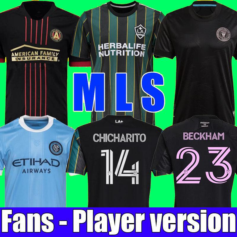 

MLS 20 21 Atlanta United FC soccer jersey 2020 2021 New York City LA Galaxy football shirts PLAYER version Inter Miami CF tops Beckham KIDS, Black;yellow