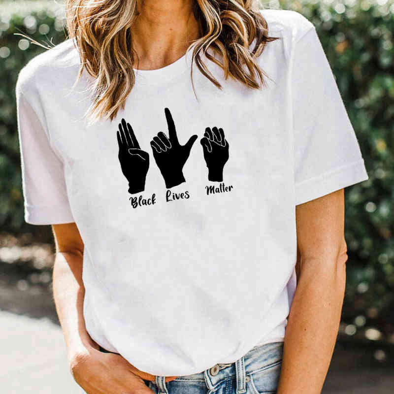 

Black Lives Matter Graphic Tee Vintage Racial Equality Casual Street Style Unisex Women Tee T-Shirt Harajuku Hipster Summer Top 210518, White