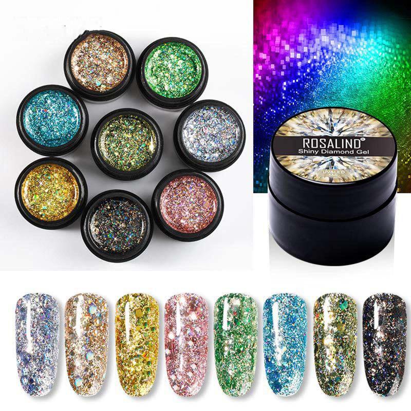 

Nail Gel Flash Diamond Glue Bright Sequins UV Broken Polish 5ML Vernis Semi Permanent Equipment 2021
