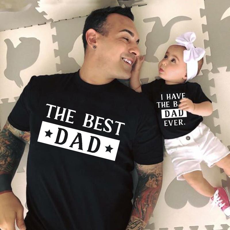

Men' T-Shirts Family Matching Clothes Father And Daughter Son Shirts The Dad I Have Ever Baby Bodysuits Gift For Daddy Papa, White baby