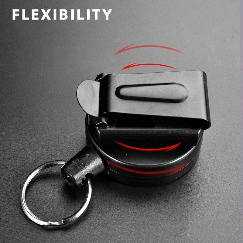 

Keychains 60CM Carbon Military Braided Rope Elastic Keyring Sporty Retractable Alarm Keychain Anti-lost Trinket H23