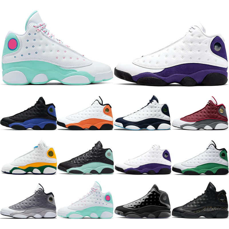 

man basketball shoes 13s fashion Grey Aurora Green Cap and Gown Gold Glitter Hyper Royal Island Lakers Lucky Obsidian Playground Red Flint Starfish sports, Atmosphere grey