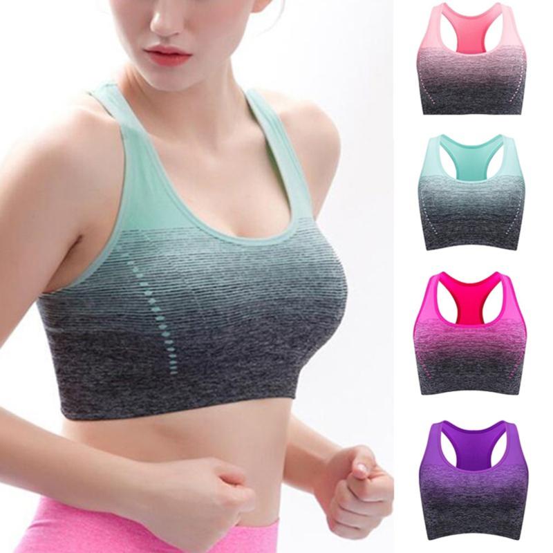 

Women' Shapers Women Padded Fitnss Bra Breathable Quick Dry Gradient Color Female Workout Clothing Underwear Bras, Pink