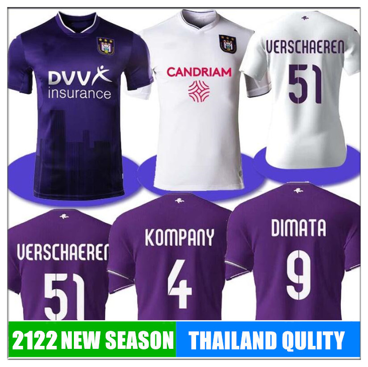 

2021 RSC Anderlecht soccer jersey VERSCHAEREN RSCA TREBEL home away Camiseta football shirt KOMPANY maillots de football PJACA, Black;yellow