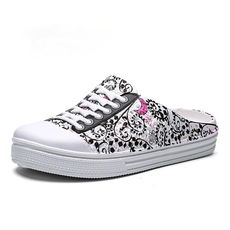 

Slippers Real EVA Patchwork Nylon Womens Half Sandals Ladys Spring Summer Soft Cashmere Outdoor Shoes, Blue