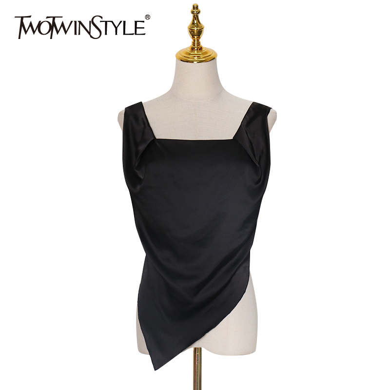 

Sexy Black Vest For Women Square Collar Sleeveless Hollow Out Backless Tank Tops Female Summer Fashion Stylish 210524, White