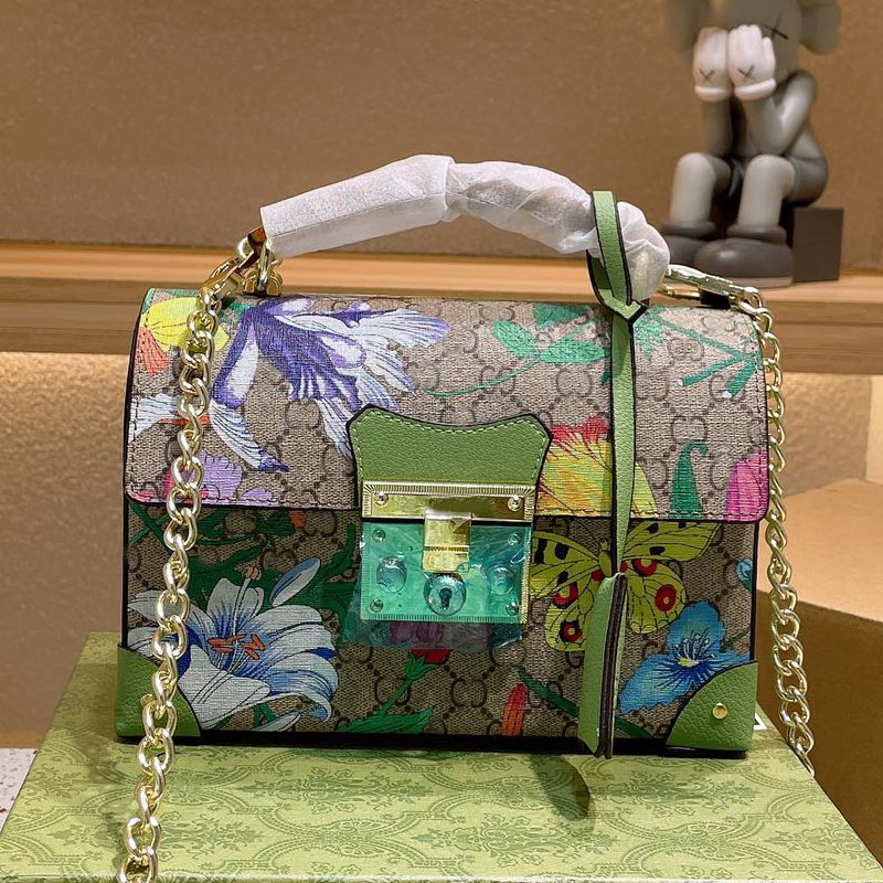 

Square Lock Handbag Chain Messenger Purse Shoulder Bag Bamboo Portable Patchwork Classic Letter Print Hardware Buckle High Quality Hasp Women Bags, Red