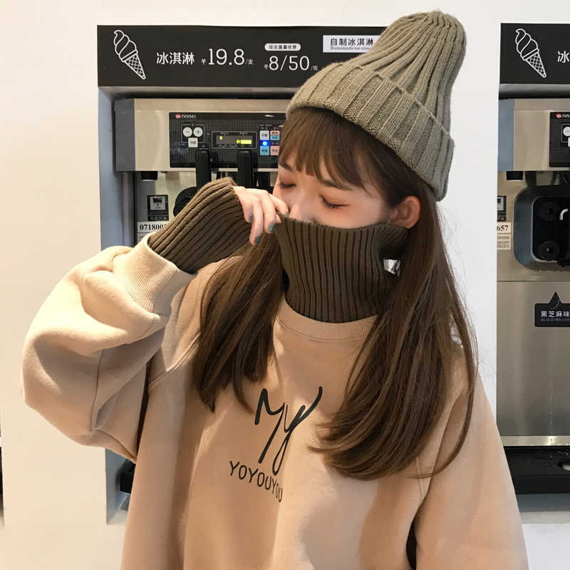 

Ins fashion letters plus velvet thick sweatshirt women winter Harajuku high collar loose hooded casual female 210608, Khaki