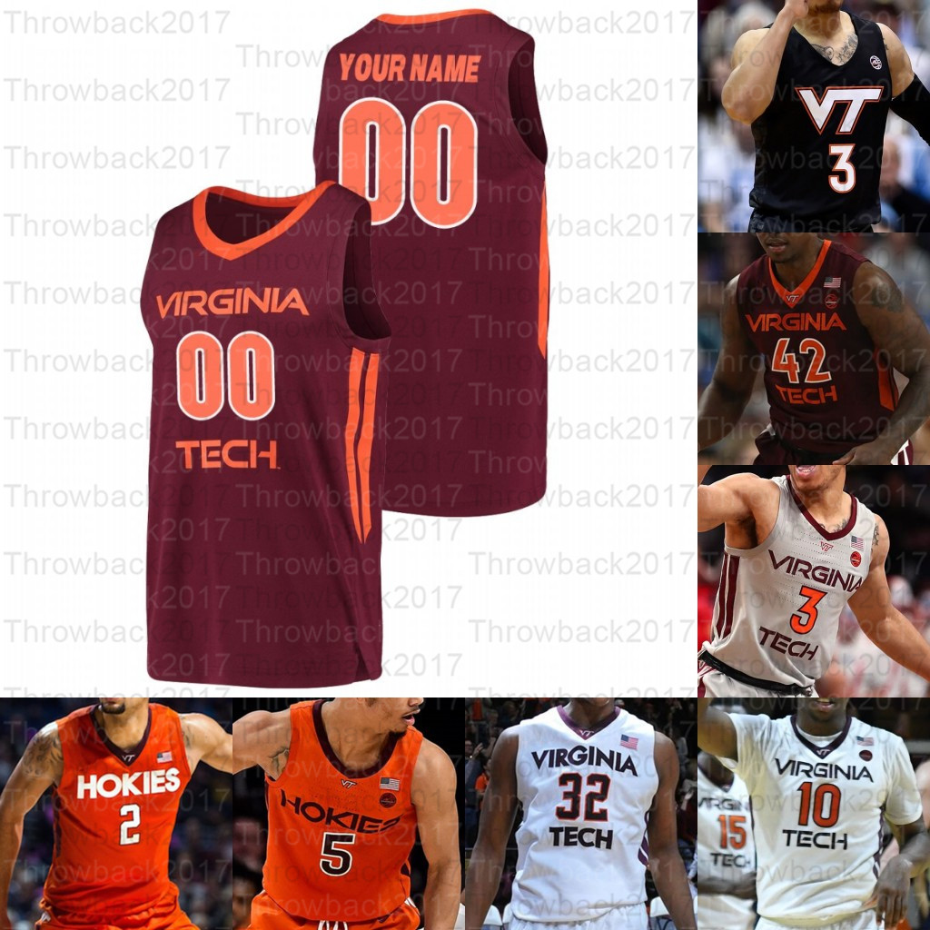 

Custom Virginia Tech Hokies College Basketball Jerseys 2 Landers Nolley II 4 Nahiem Alleyne 14 P.J. Horne, Grey