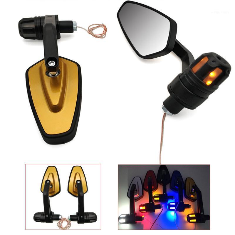 

Motorcycle Mirrors 22mm Rearview Handle Mirror With LED Turn Signal Side Light For F650 F700gs F800R F800S F800ST F 800 R HP2 Enduro