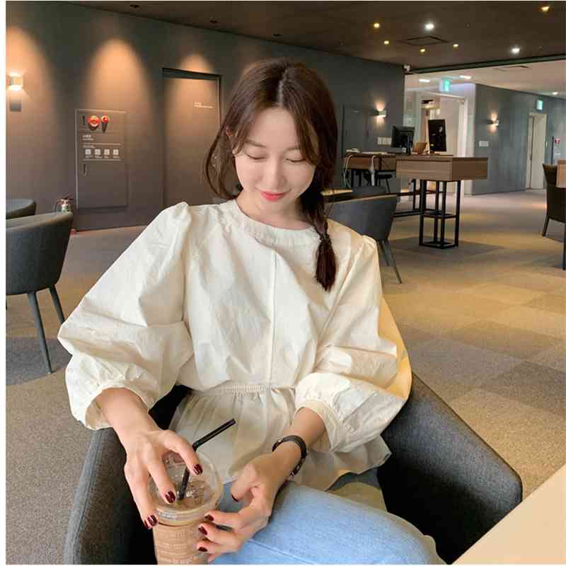 Vintage solid cotton white Shirt female Oversize Tops Long sleeve Girls Blouse Plus Size Autumn Women Blouses femme Blusas 210417Z