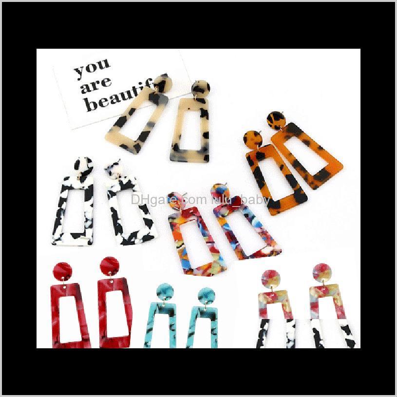 

& Chandelier Jewelry Delivery 2021 8 Styles Acrylic Drop Dangle Earrings For Lady Women Geometric Statement Hoop Stud Earring Trapezoid Ear N, Silver