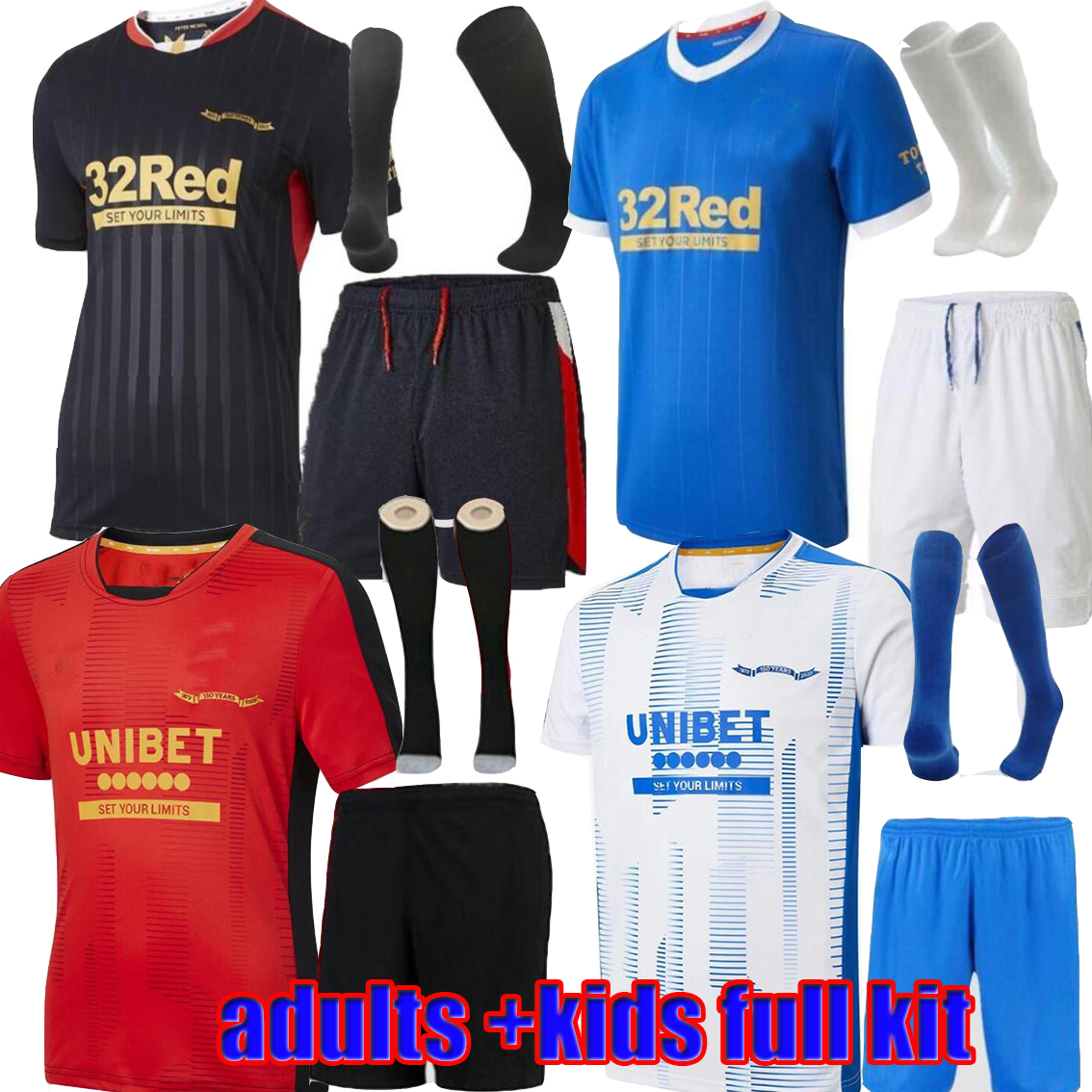 

Rangers 21 22 Soccer Jerseys 150th Anniversary home away third Glasgow TRAINING DEFOE HAGI BARKER MORELOS TAVERNIER 2021 2022 adults+kids kit maillot Football Shirt, Image