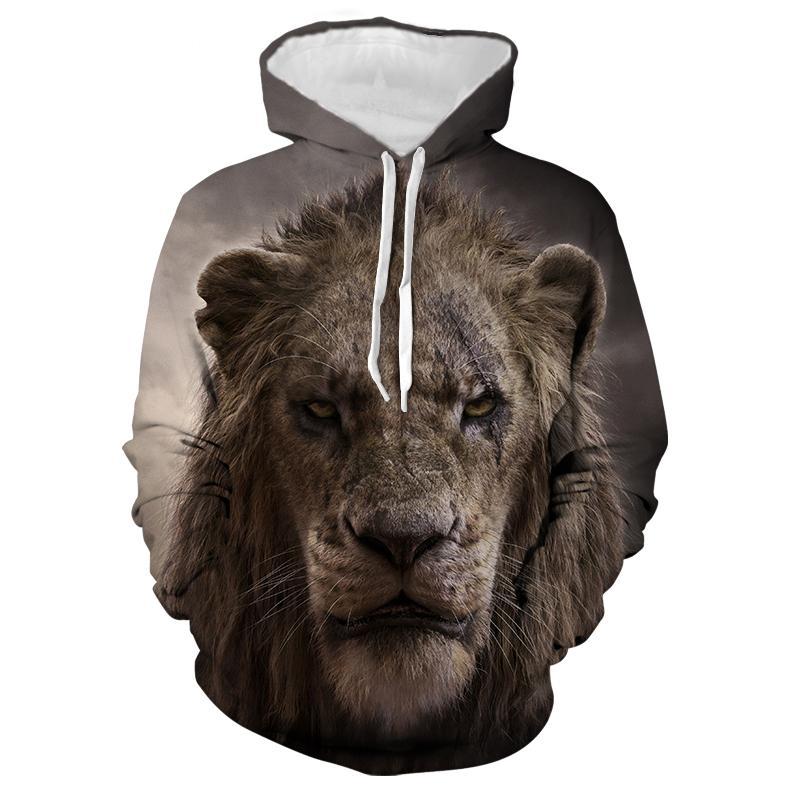 

Men/women Hooded Hoodies Cap Windbreaker Jacket Sweatshirts Fashion Brand Autumn Winter Lion Animal Printing Clothes Men, Wy0412-