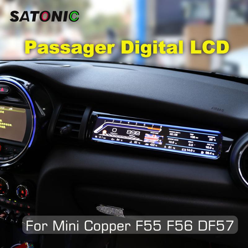 

Car Video SATONIC HUD Passenger Display Digital LCD Racing Dashboard Panel Screen Trip Computer For MINI Cooper F55 F56 F57 Auto
