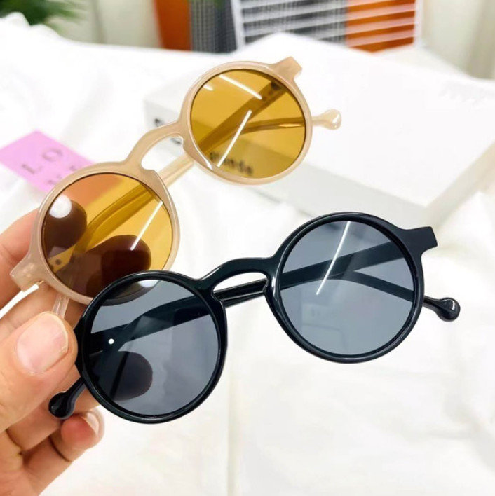 

2021 Children Vintage tortoise round frame sunglasses summer kids Uv 400 sunglass outdoor sun glasses girls boys colorful beach sunblock A7121