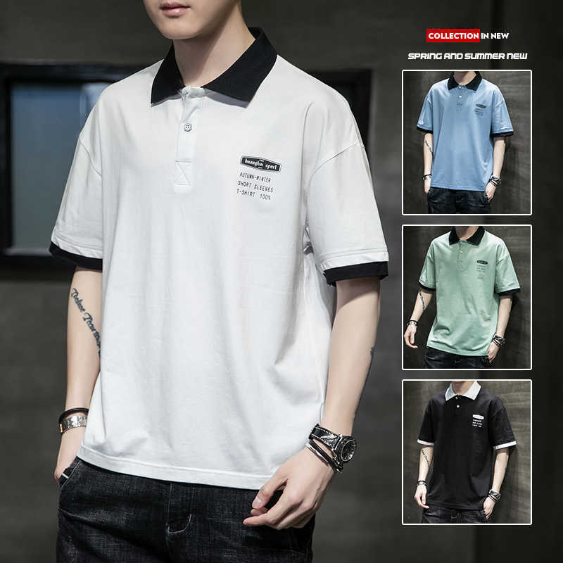 

Men Polo Shirt Mens Casual Trend Breathable Polo shirt Mens Short Sleeve Men's High Quantity Comfortable polo Mens Tops 210603, Hh9702black