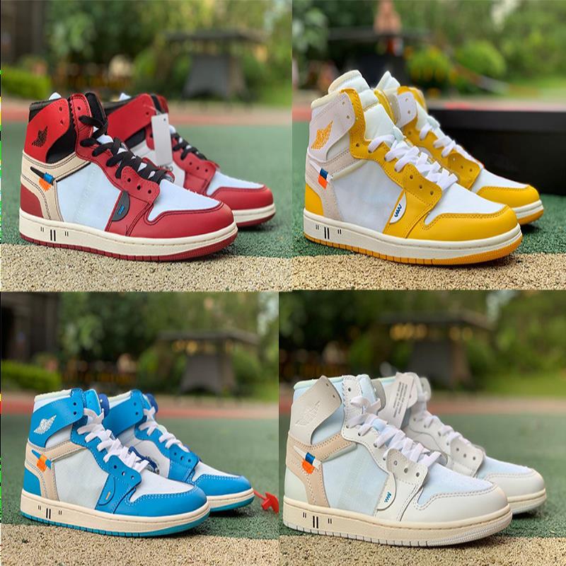 

High Chicago 1 1s Shoes UNC Designed Off outdoor Mens Basketball Blue jumpman University Joint Red White Carolina North yellow OG Sport Emui, Black