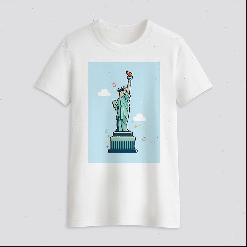 

statue of liberty funny vintage womens vogue white o neck femme tumblr streetwear
