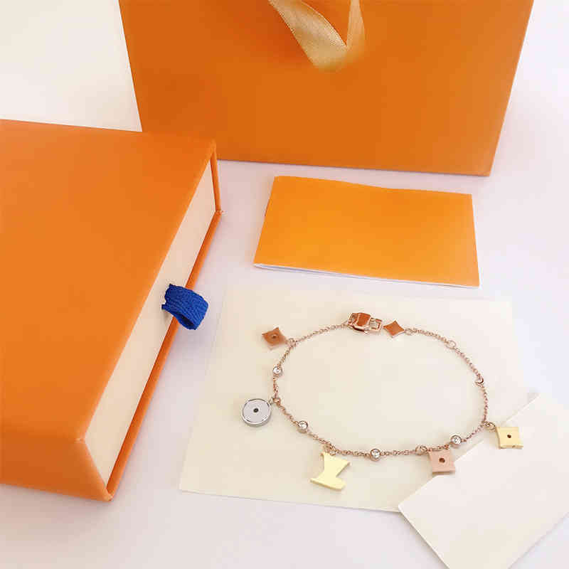 

Bracelet high quality Link Chain three-color women's simple with diamond small fashion personality Party gifts