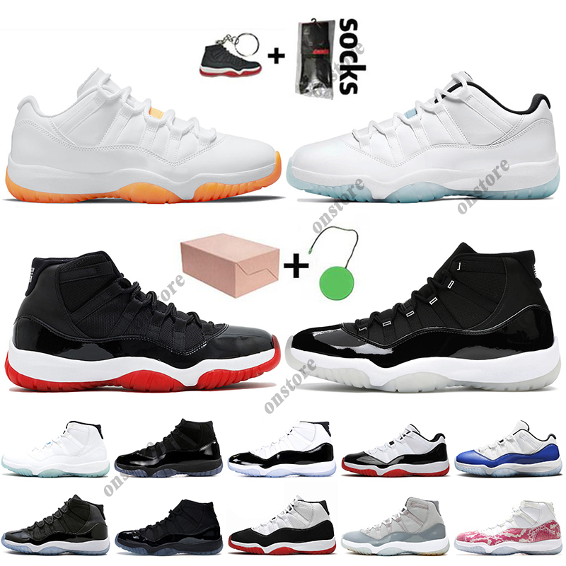 

WITH BOX 2021 Low Legend Blue 11s JUMPMAN 11 Basketball Shoes Citrus Women Mens Trainers High Bred Jubilee 25th Anniversary Concord