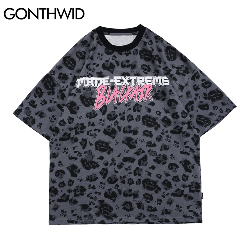 

Tshirts Streetwear Hip Hop Tie Dye Graffiti Dotted Print Short Sleeve Tees Shirts Fashion Harajuku Casual Cotton Tops 210602, Gray