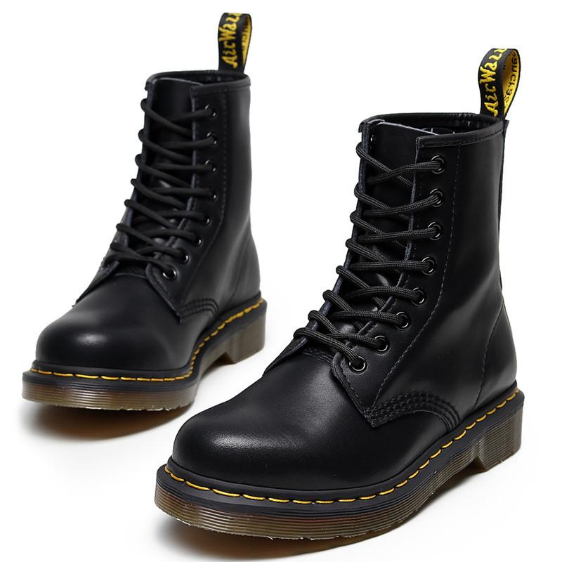 Boots Winter Women Ankle Black Leather Autumn Warm Fur Dr. Motorcycle Non-slip Waterproof Female Platform Shoes Snow Boot