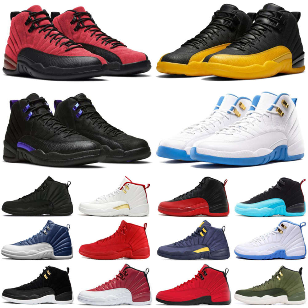 

2021 Dark Concord 12 12s jumpman men basketball shoes Reverse Flu University Gold Royal mens trainers sports sneakers size 7-13, #1 dark concord
