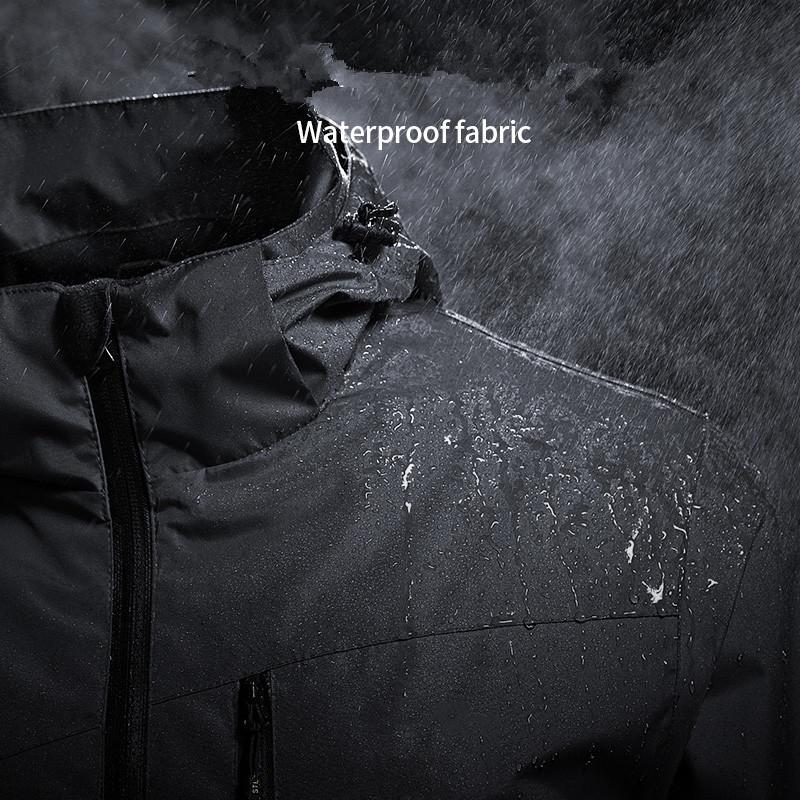 

Men's Jackets Spring Autumn Casual Windbreaker Jacket Men Outdoor Waterproof Breathable Hooded Coat Camouflage Tourism Mountain Raincoat 7XL, Dark grey
