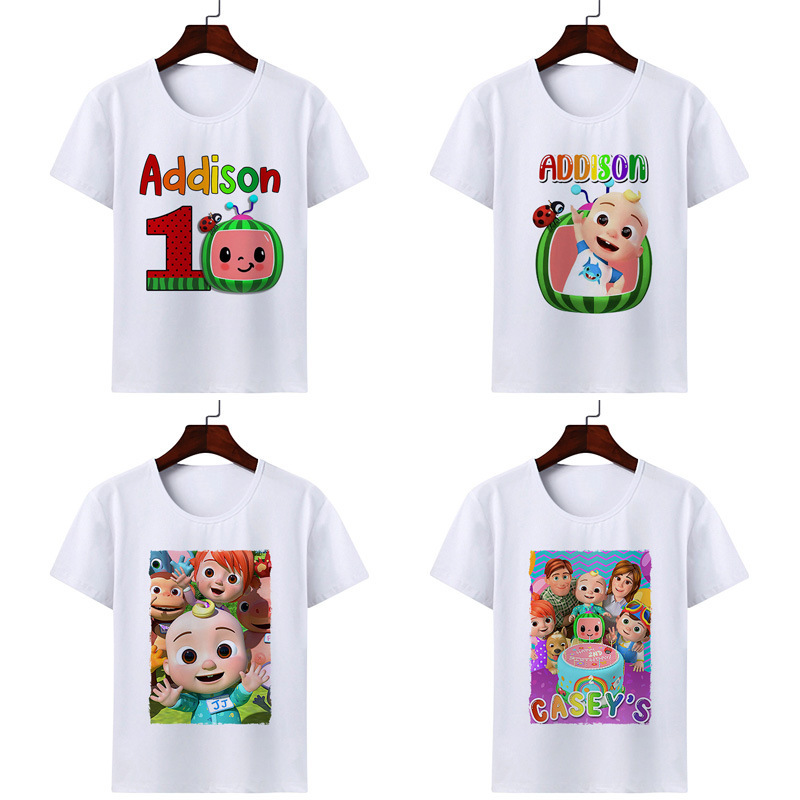 

2021 Cartoon CoComelon Printed JJ Children's Short Sleeve T-shirt Fashion Baby Kids T Shirts For Boy And Girls Summer Clothes G336676, T-shirt-10