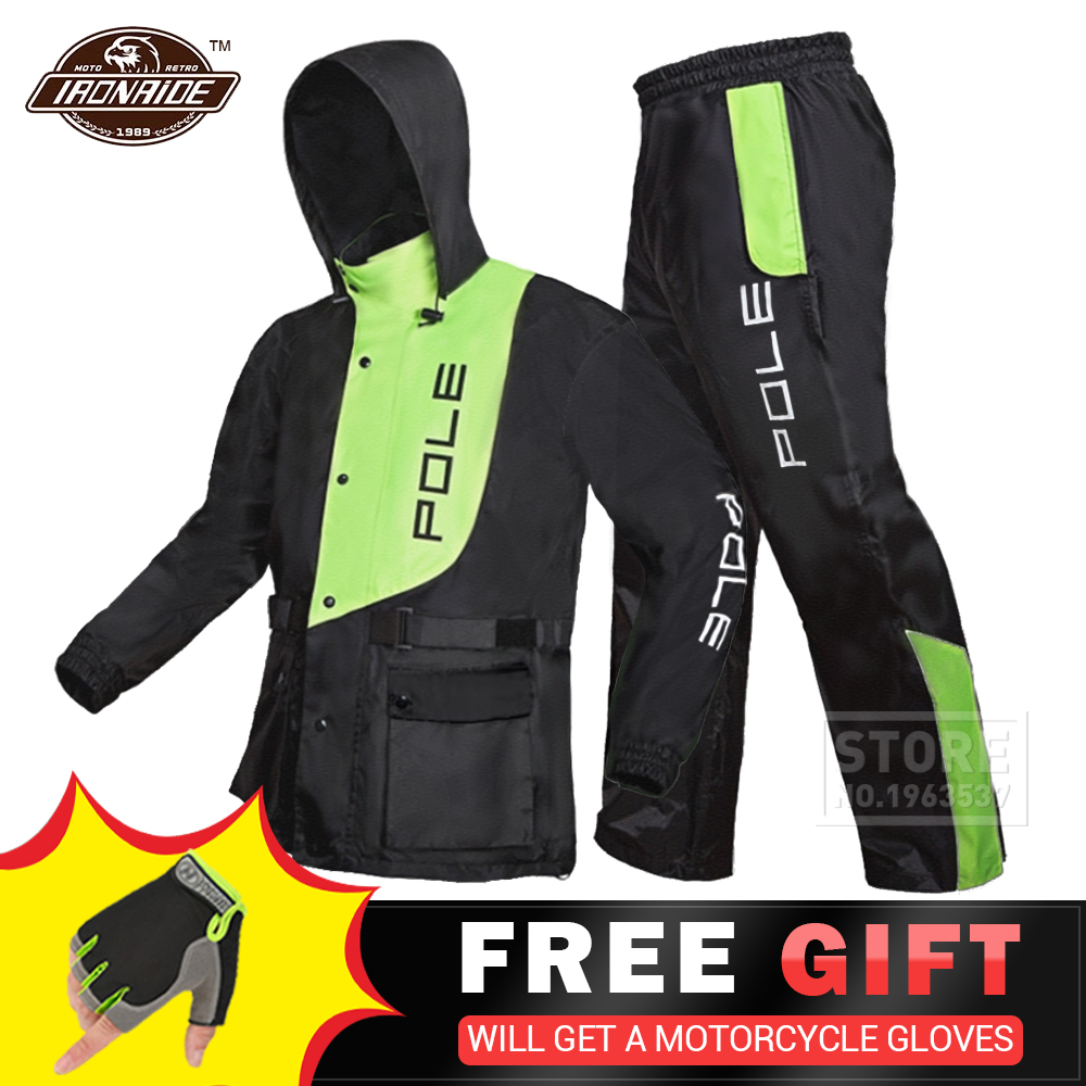 

Waterproof Motorcyce Rain Suit Raincoat+Rain Pants Poncho Motorcyce Rain Jacket Motorbike Scooter Riding Rain Suit
