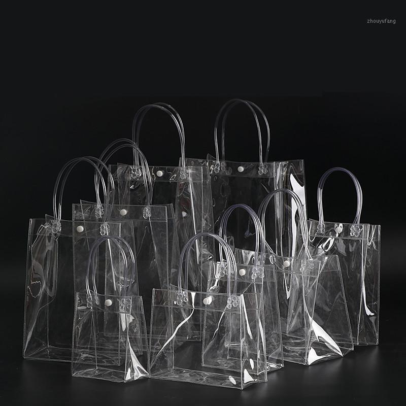 

Gift Wrap 100pcs/LOT 13x19x8cm Waterproof Transparent Bag Plastic PVC Shop Cosmetic Packaging Party Holiday Supplies