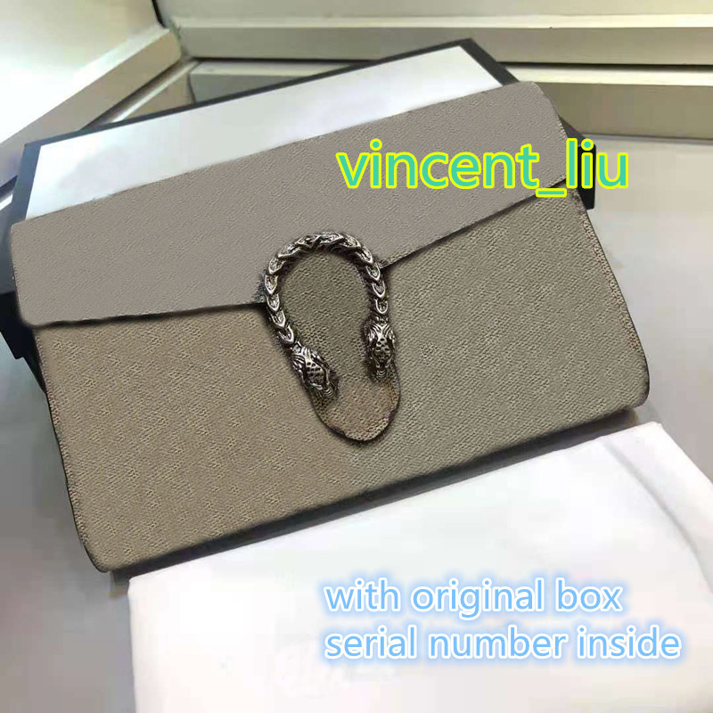 

serial number inside with box and dustbag high quality pvc Shoulder bag Handbag Woman Bag Clutch Bag for Women, Brown with box