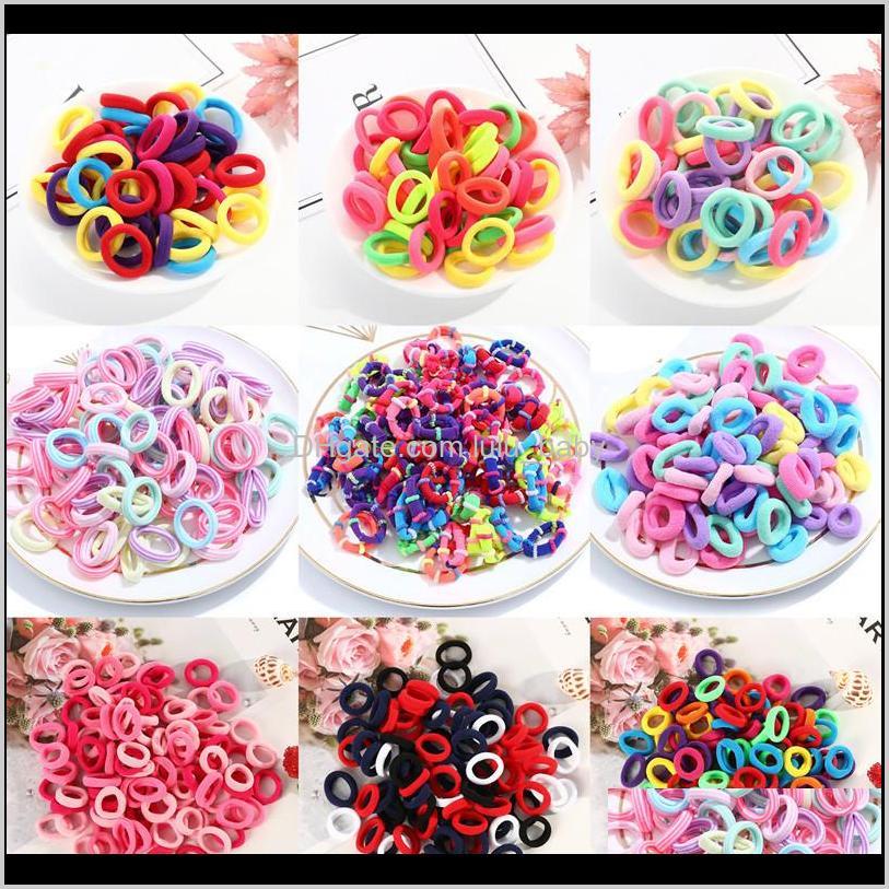 

50100Pcs Baby Girls Colorful Small Elastic Bands Children Ponytail Holder Kids Rubber Band Hair Accessories I2Ksx P3Dmv, Black;brown